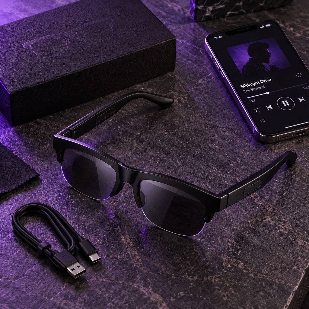 NUVRA AuraSound™ – Gafas Inteligentes con Audio y Asistente de Voz
